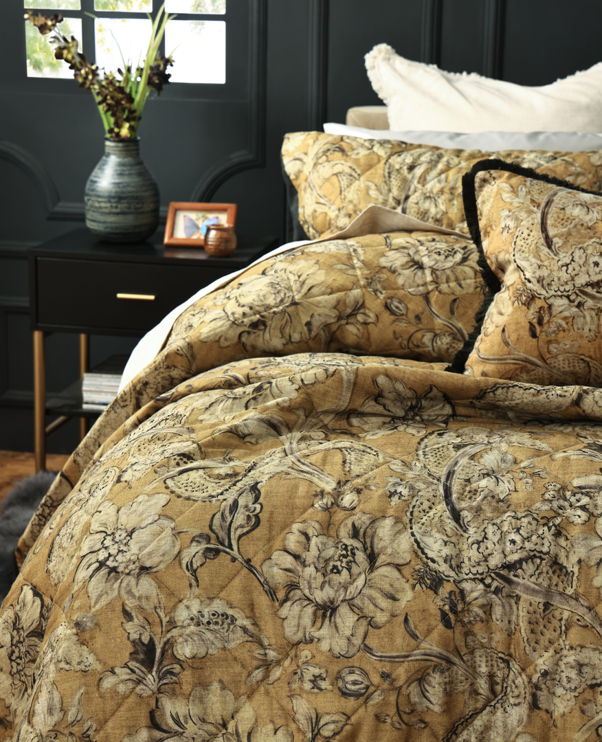 MM Linen - Dijon Bedspread Set - Matching Cushion Extra image 1